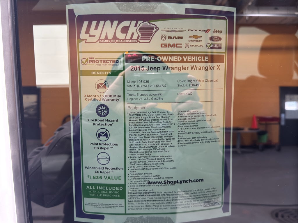 2015 Jeep Wrangler Unlimited Wrangler X