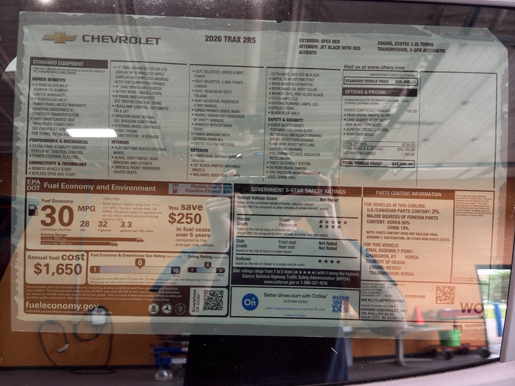 2026 Chevrolet Trax 2RS