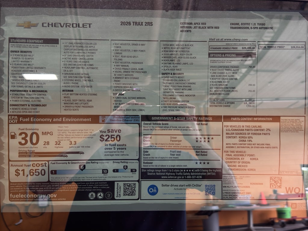 2026 Chevrolet Trax 2RS
