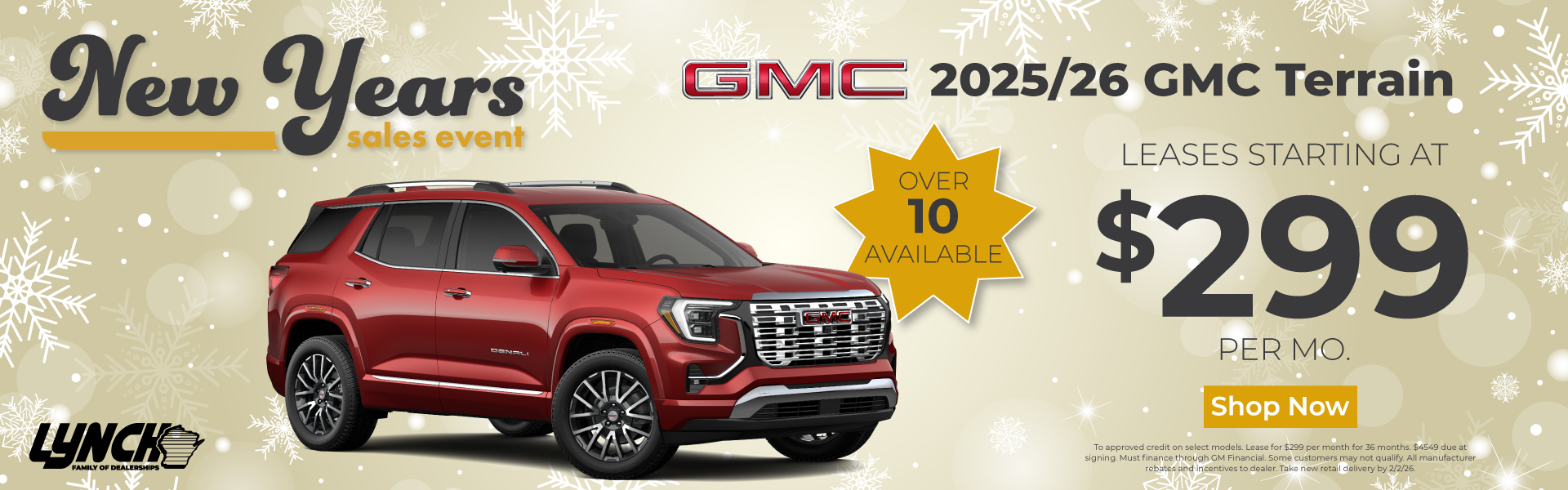 Leases starting at $299 on GMC Terrain at Lynch