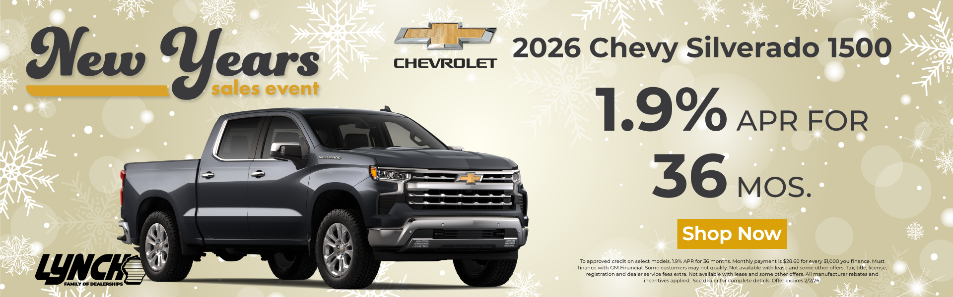 1.9% APR on Silverado at Lynch