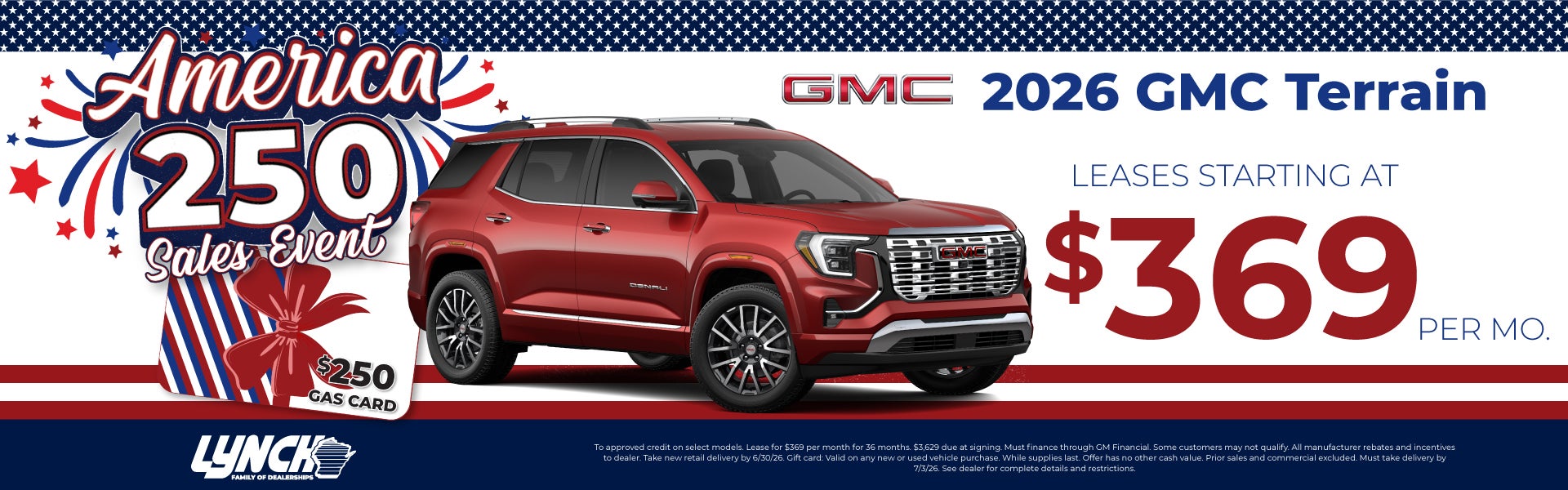 GMC terrain offer at Lynch Burlington