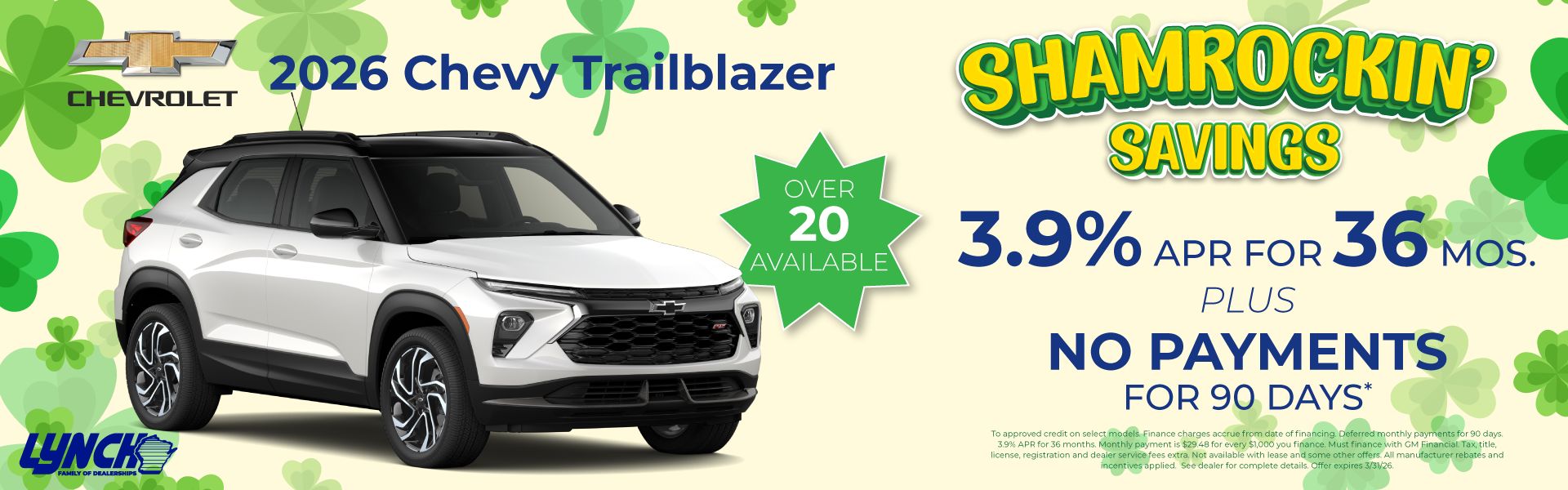 Chevy Trailblazer savings at Lynch Burlington
