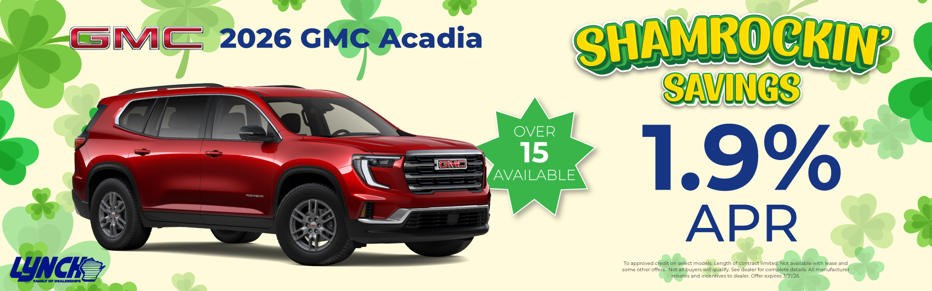 GMC Acadia savings at Lynch Burlington
